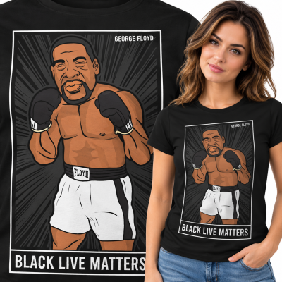 KOSZULKA ŚMIESZNA DAMSKA GEORGE FLOYD BOXER